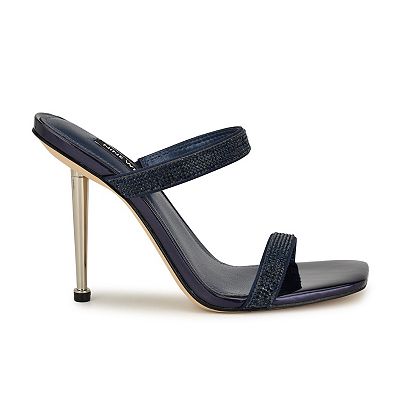 Nine West Yogirl Women's Heeled Sandal - Slip-On Square Toe With Embellished Straps