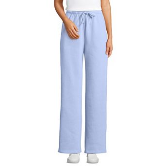 Petite Lands' End Fleece High-Rise Relaxed Straight Leg Pants