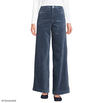 Petite Lands' End High-Rise Wide Leg Corduroy Pants