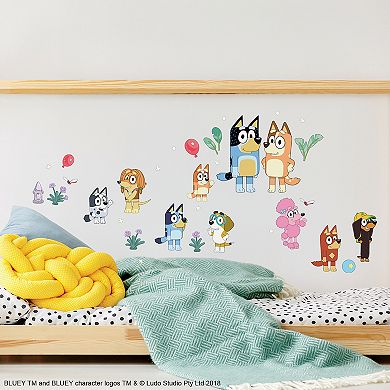 RoomMates Bluey Family and Friends Peel and Stick Wall Decal 40-piece Set