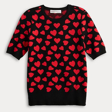Women's Chelsea & Theodore Heart Jacquard Pullover Top