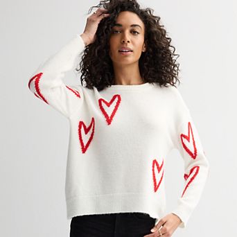 Women's Chelsea & Theodore Long Sleeve Heart Sweater