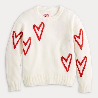 Women's Chelsea & Theodore Long Sleeve Heart Sweater
