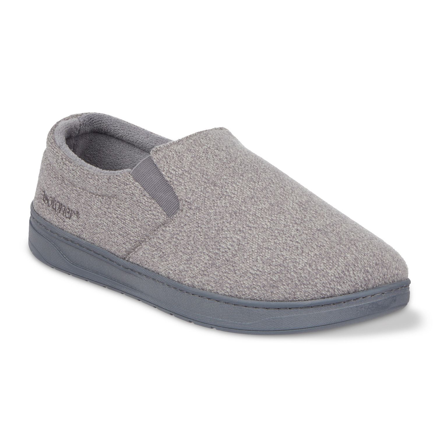 Мужские тапочки Isotoner Brady Knit Closed Back Slippers, цвет: Пепельный