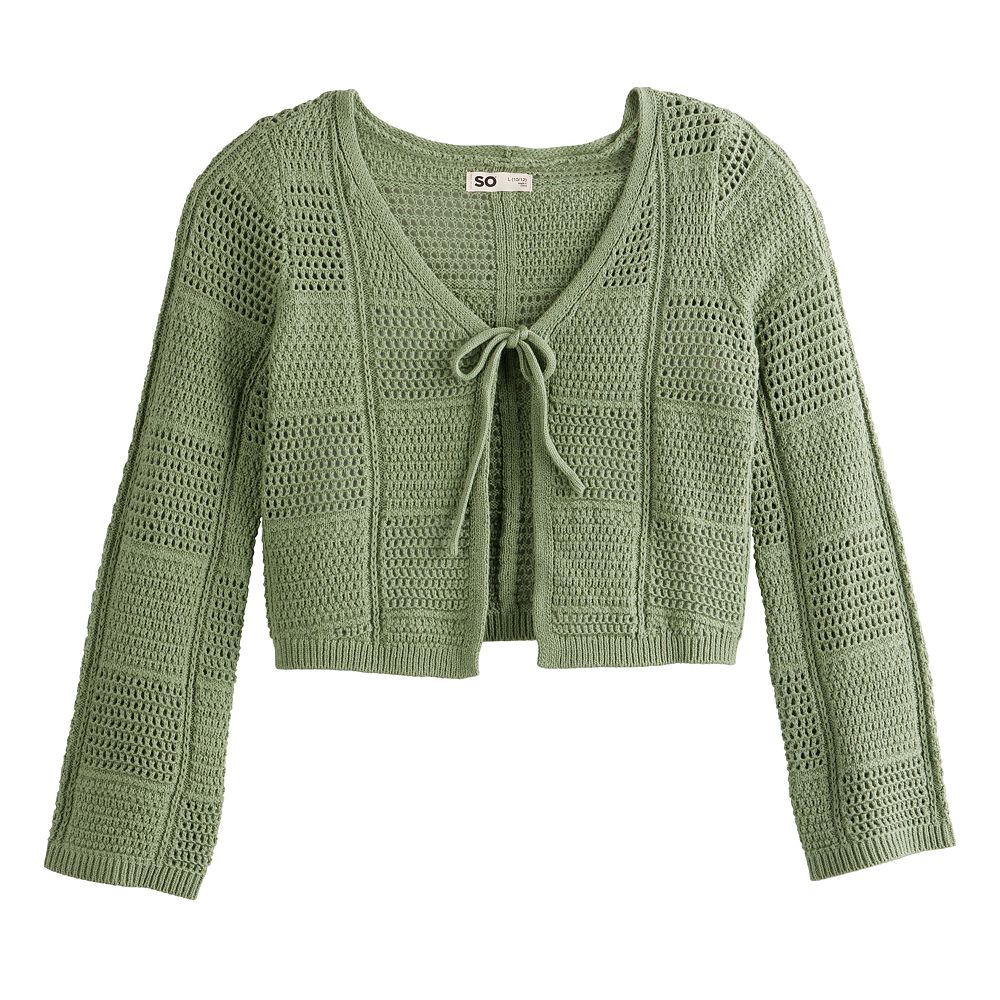 Girls 6-20 SO® Tie Front Cardigan in Regular and Plus Size
