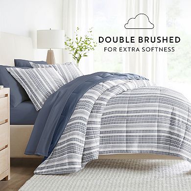 Urban Loft's Bedding Bundle, Patterned Microfiber Comforter Set And Solid Sheet Set