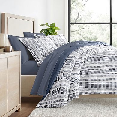 Urban Loft's Bedding Bundle, Patterned Microfiber Comforter Set And Solid Sheet Set