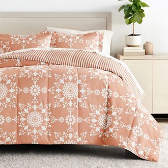 Urban Loft's Bedding Bundle, Patterned Microfiber Comforter Set And Solid Sheet Set