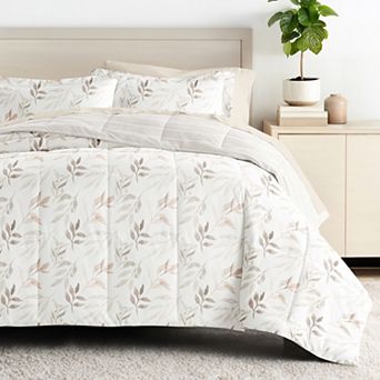 Urban Loft's Bedding Bundle, Patterned Microfiber Comforter Set And Solid Sheet Set