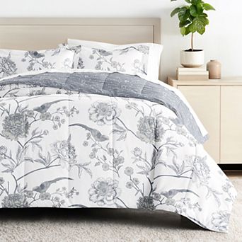 Urban Loft's Bedding Bundle, Patterned Microfiber Comforter Set And Solid Sheet Set