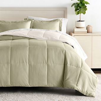 Urban Loft's Bedding Bundle, Reversible Microfiber Comforter Set And Patterned Sheet Set