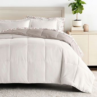 Urban Loft's Bedding Bundle, Reversible Microfiber Comforter Set And Patterned Sheet Set