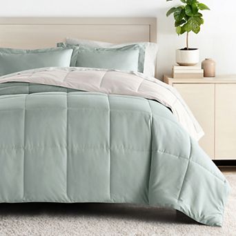 Urban Loft's Bedding Bundle, Reversible Microfiber Comforter Set And Patterned Sheet Set