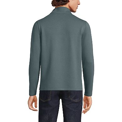Men's Lands' End Long Sleeve Herringbone Textured Quarter Zip Top