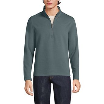 Men's Lands' End Long Sleeve Herringbone Textured Quarter Zip Top