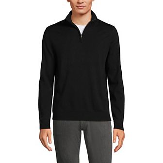 Men's Lands' End Fine Gauge Cotton Quarter Zip Sweater