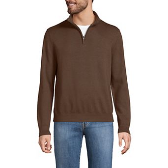 Men's Lands' End Fine Gauge Cotton Quarter Zip Sweater