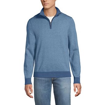 Men's Lands' End Fine Gauge Cotton Quarter Zip Sweater