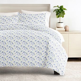 Urban Loft's Bedding Bundle, Patterned Duvet Cover Set, White Comforter And Solid Sheet Set