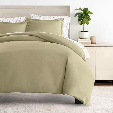 Urban Loft's Bedding Bundle, Solid Duvet Cover Set, White Comforter And Patterned Sheet Set