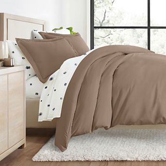 Urban Loft's Bedding Bundle, Solid Duvet Cover Set, White Comforter And Patterned Sheet Set