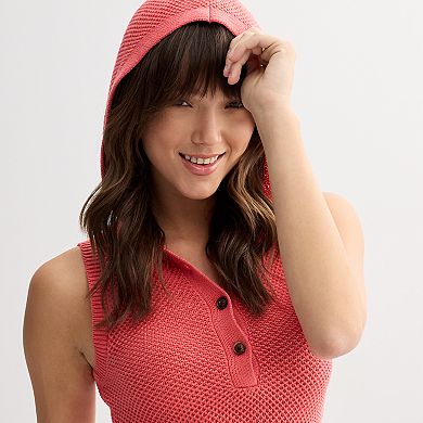 Juniors' SO® Crocheted Hoodie Dress