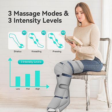 Leg Massager With Air Compression, Snailax Calf Foot/knee Massager For Circulation & Pain Relief