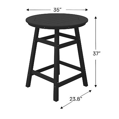 Westintrends 35" Round Hdpe Outdoor/patio Counter Table