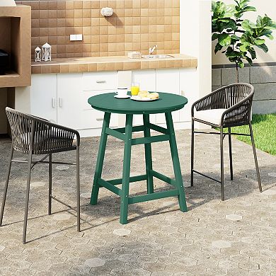 Westintrends 35" Round Hdpe Outdoor/patio Counter Table