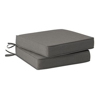 Westintrends Outdoor/patio Square Chair Seat Cushion With Piping (set Of 2), 20" X 19"