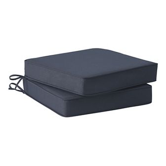 Westintrends Outdoor/patio Square Chair Seat Cushion With Piping (set Of 2), 20" X 19"