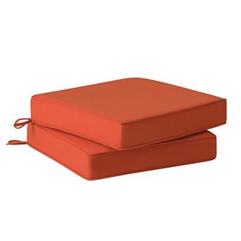 Westintrends Outdoor/patio Square Chair Seat Cushion With Piping (set Of 2), 20" X 19"