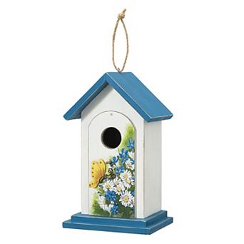 Glitzhome Distressed Solid Wood Butterfly Birdhouses
