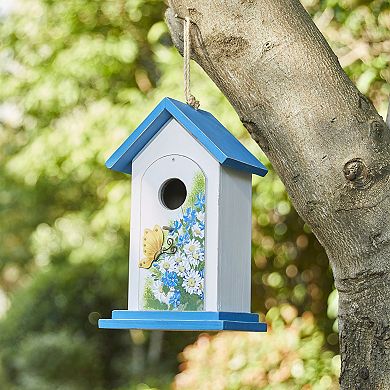 Glitzhome Distressed Solid Wood Butterfly Birdhouses