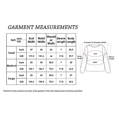 Women's Casual Waffle Crew Neck Sleeve Sweater