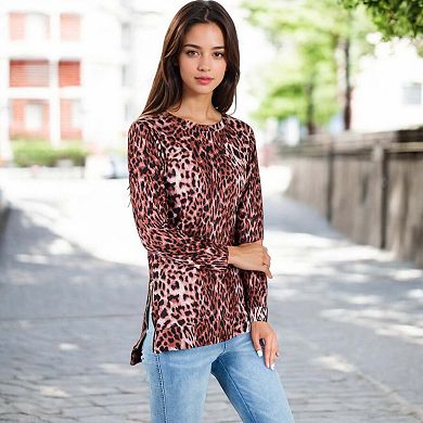 Women's Camouflage Long Sleeve Pullover Tunic Top Fall Crewneck Sweatshirts