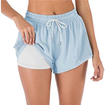 Women's Double Layer Running Shorts With Ventilation Cutouts