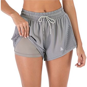 Women's Double Layer Running Shorts With Ventilation Cutouts