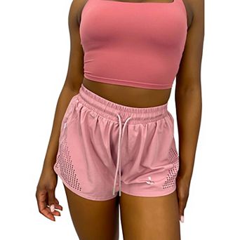 Women's Double Layer Running Shorts With Ventilation Cutouts