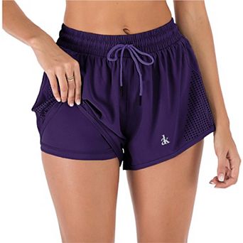 Women's Double Layer Running Shorts With Ventilation Cutouts