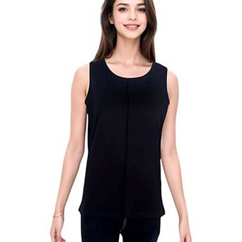 Women's Casual Sleeveless Crew Neck Solid T-shirts Summer Tops