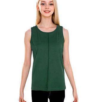 Women's Casual Sleeveless Crew Neck Solid T-shirts Summer Tops