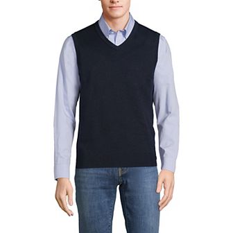 Men's Lands' End Fine Gauge Cotton Sweater Vest