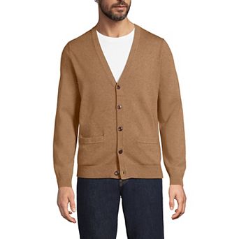 Men's Lands' End Fine Gauge Cotton Cardigan Sweater