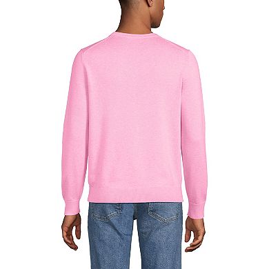 Men's Lands' End Fine Gauge Cotton V-Neck Sweater