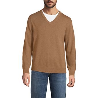 Men's Lands' End Fine Gauge Cotton V-Neck Sweater