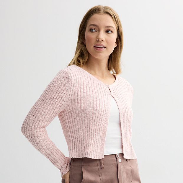 Juniors' Sugar Moon Clasp Front Cardigan
