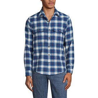 Men's Lands' End Woven Waffle Work Shirt