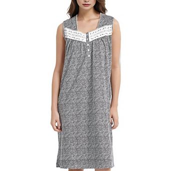 Women's Cap Sleeves Floral Leaf Wih Embroidery Lace Design Nightgown