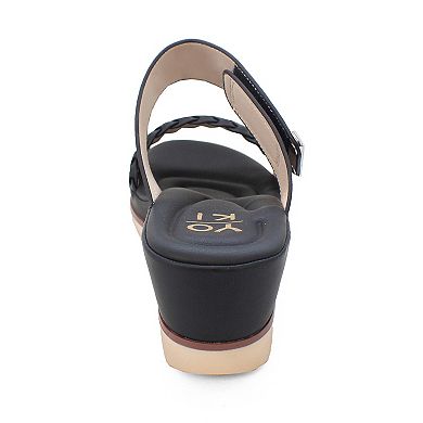 Yoki Sicily-03 Women's Low Wedge Open-Toe Sandals
